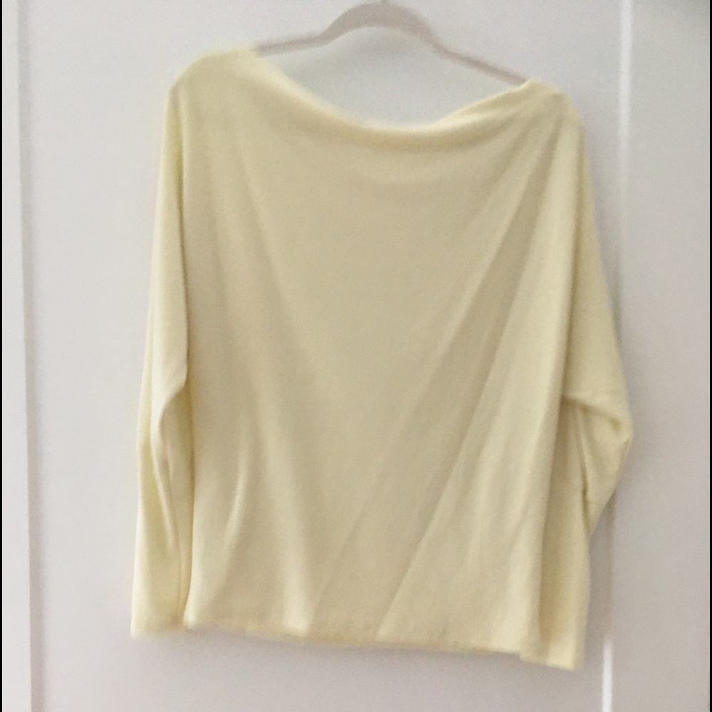 Pale lemon off the shoulder shirt